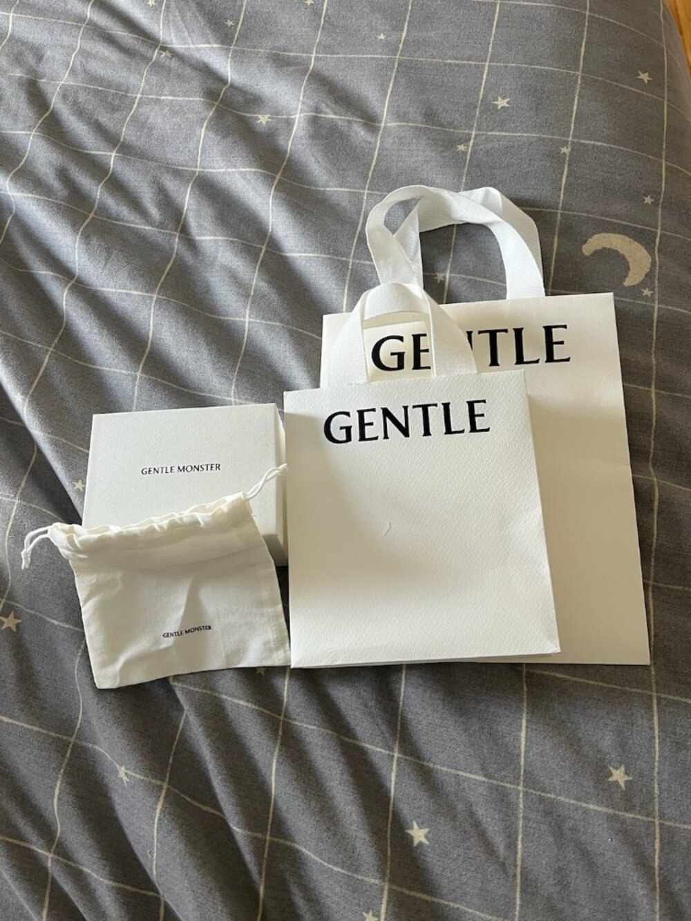 Gentle Monster White Original EMPTY Box, Gift Bags, & Drawstring Pouch